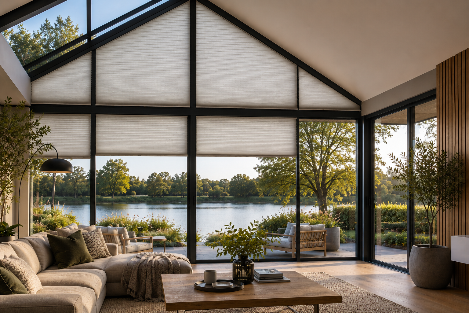 shaped blinds in Gloucester room
